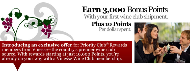 Earn 3000 Bonus Points with your first Wine Club Shipment